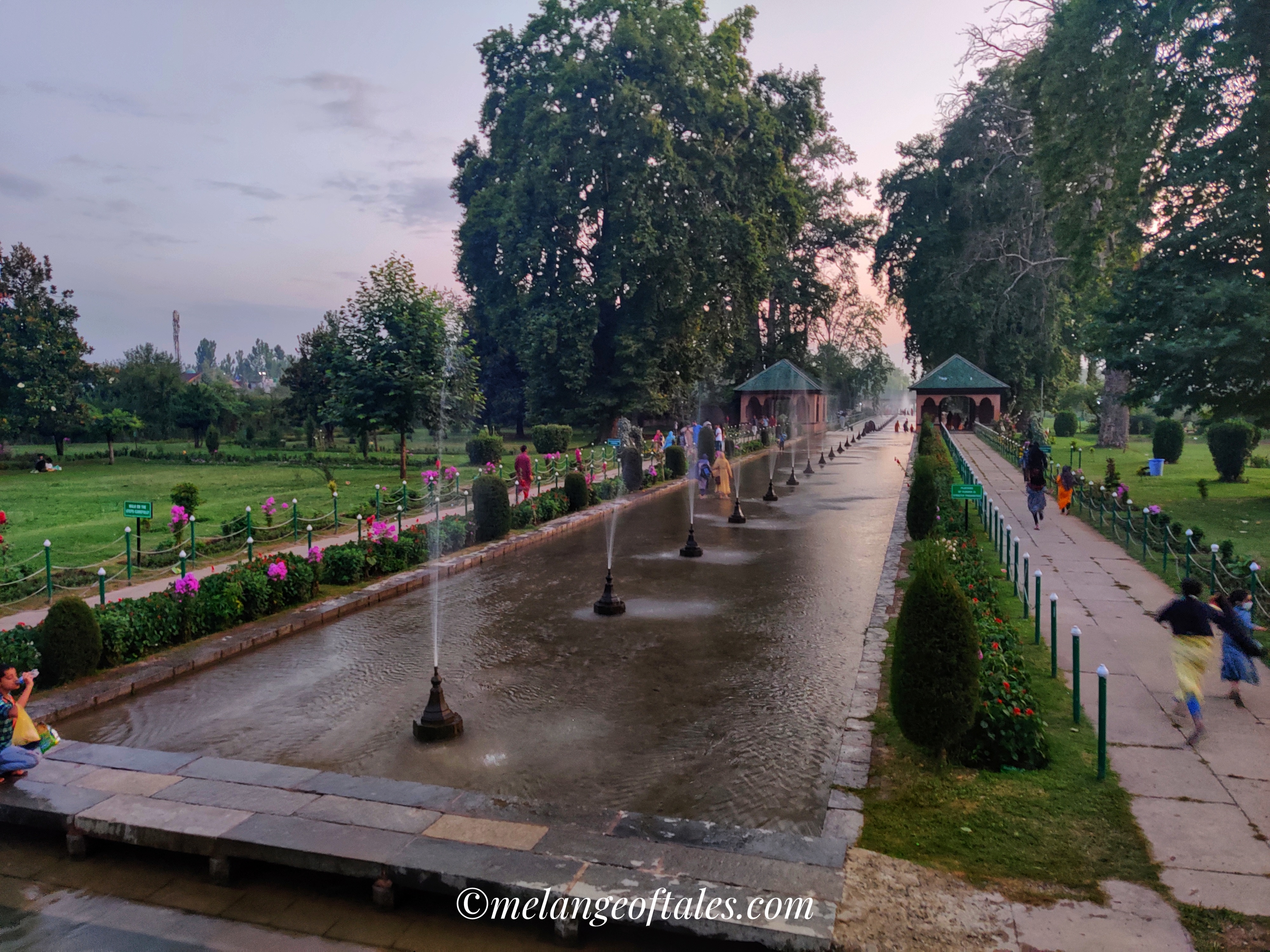 Shalimar walkways and water fountains